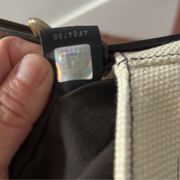 Fendi shoulder leather canvas bag - Picture 6 of 7